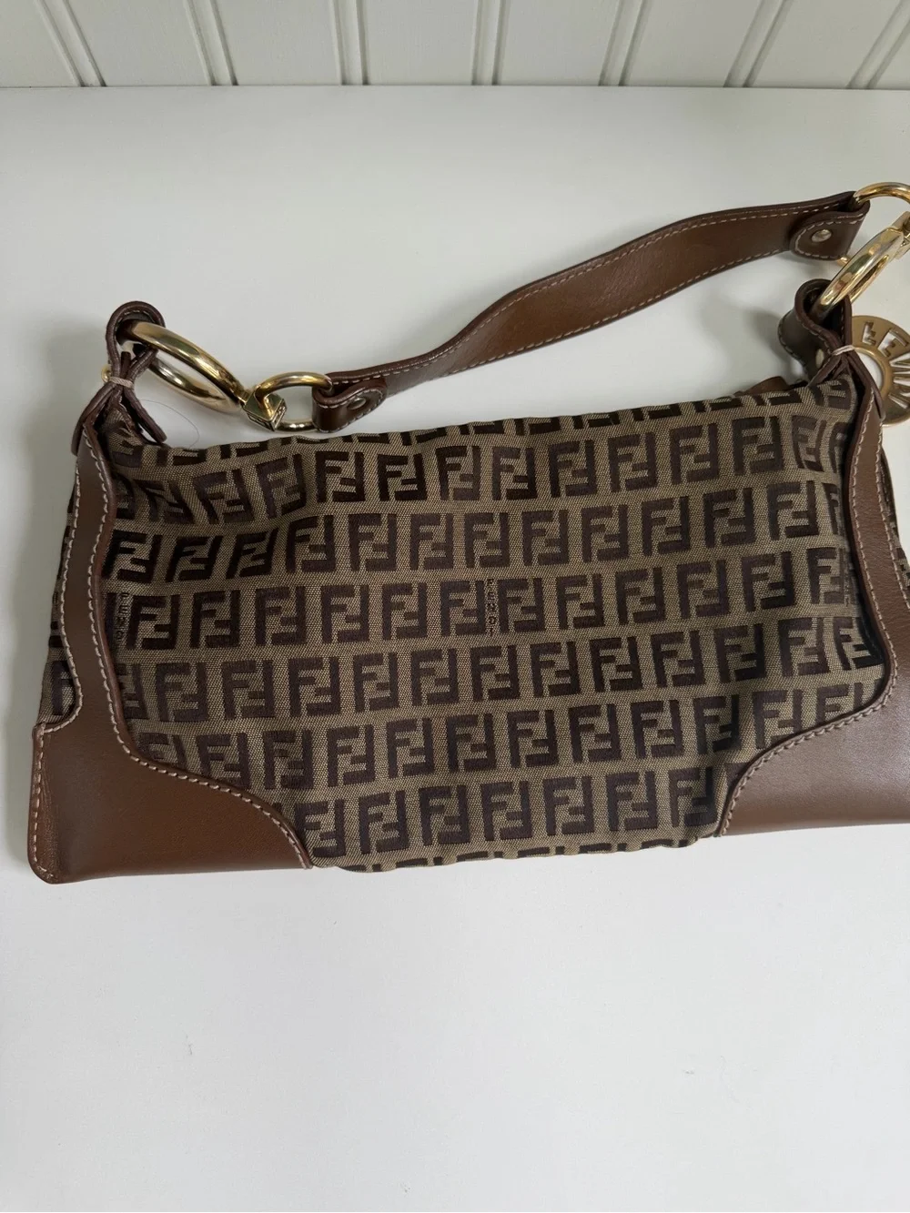 Fendi Brown Monogram Zucchino FF Chef Vintage - Picture 9 of 12
